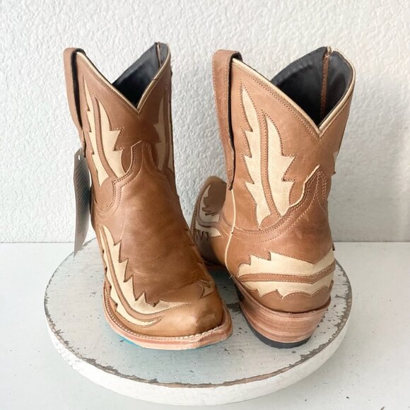 Lane WALK THE LINE Womens Brown Cowboy Bootie 10.5 Cowgirl Short Ankle Boots - Picture 11 of 11